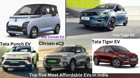 Top five Most Affordable EVs in India